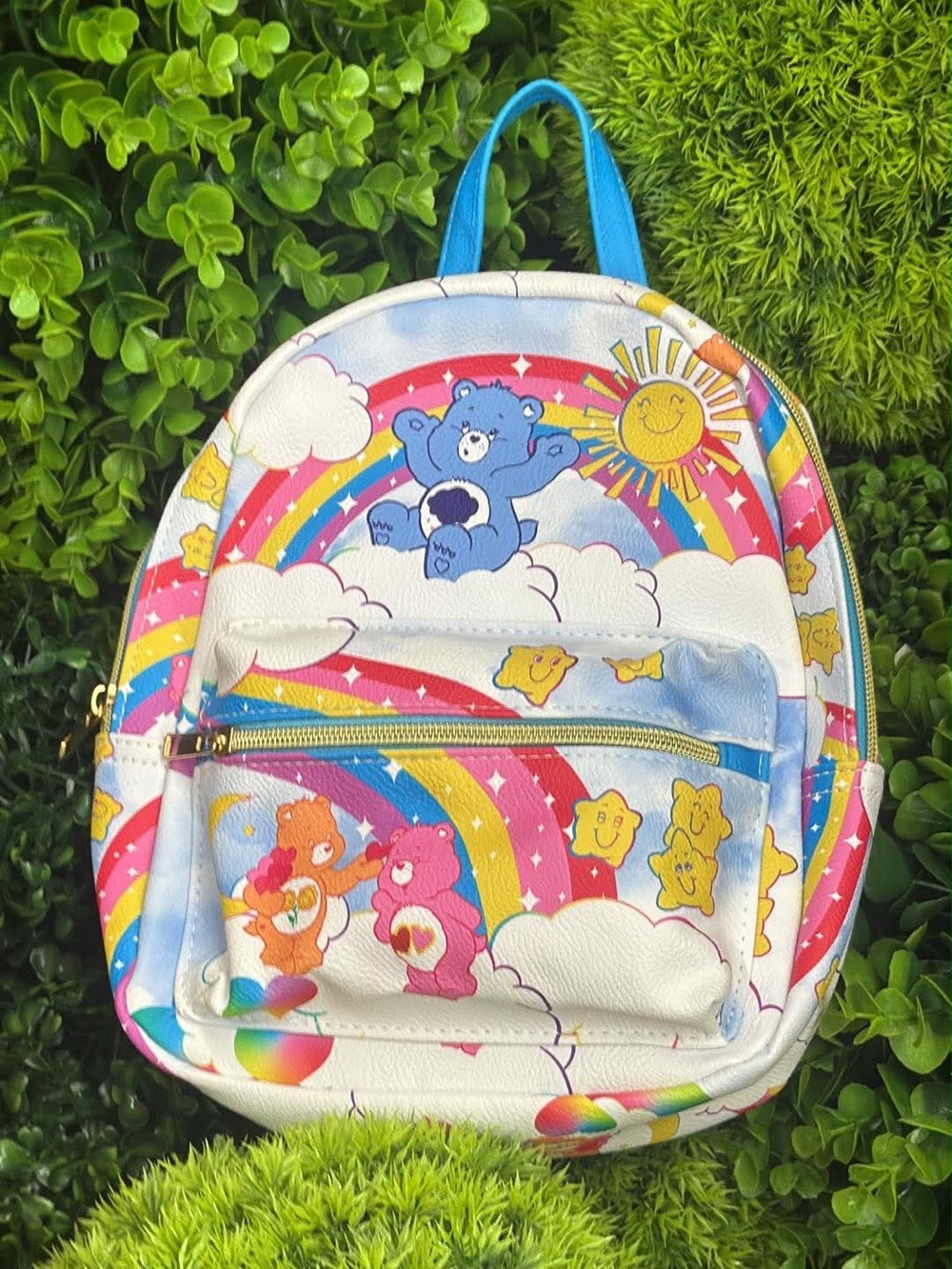 Care Bears Rainbow Mini Backpack with Blue Handle